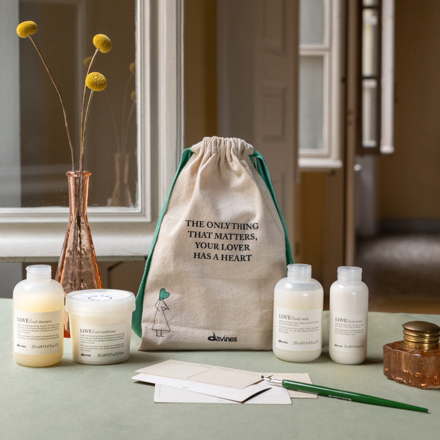 LOVE Cotton Beauty Bag